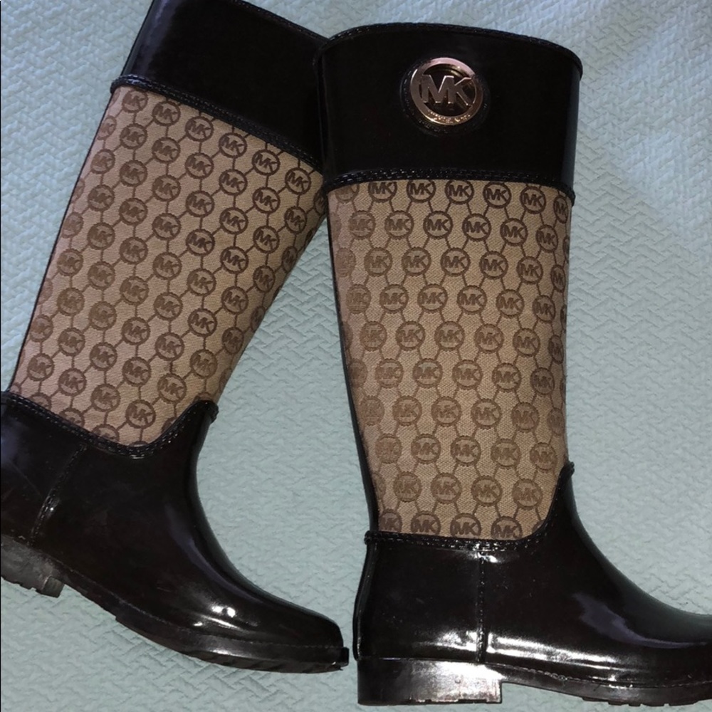 Michael Kors monogrammed rain boots